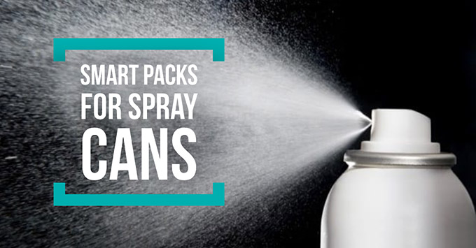 Smart packs for spray cans